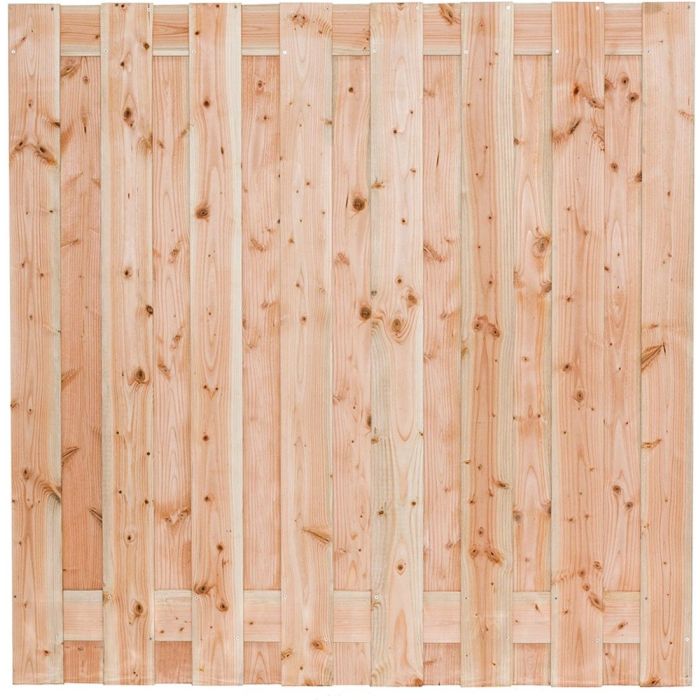 Douglas scherm 17 planks-16mm geschaafd-onbehandeld-RVS geschroefd 180x180cm Felt