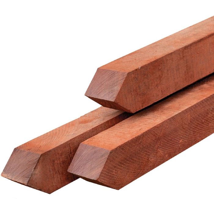 Hardhouten paal fijnbezaagd 6x6x275cm Azobe