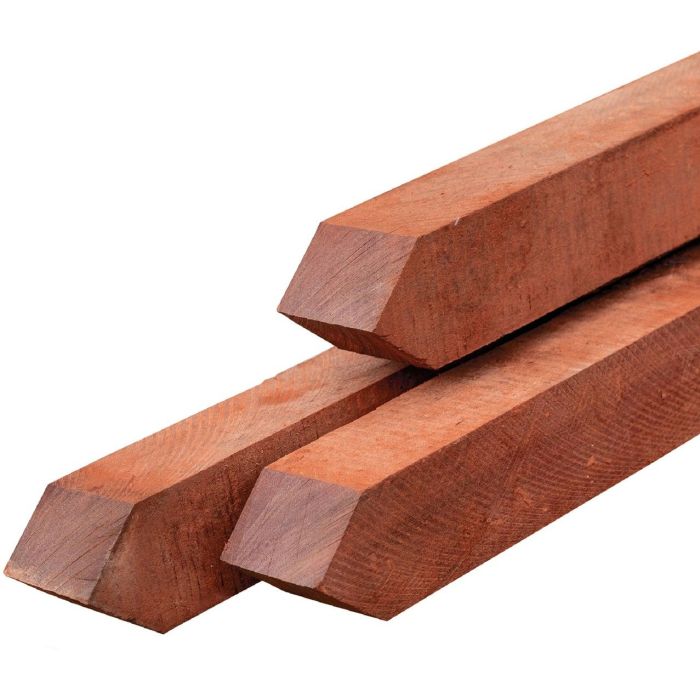 Hardhouten paal geschaafd 6,5x6,5x275cm Azobe
