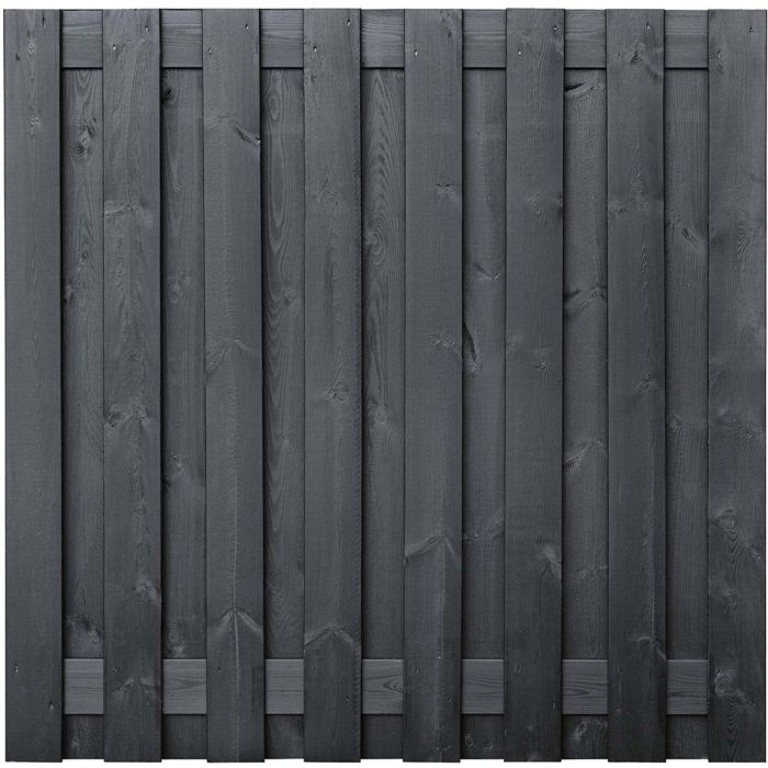 Grenen scherm 17 planks-15mm zwart gespoten 180x180cm Arizona