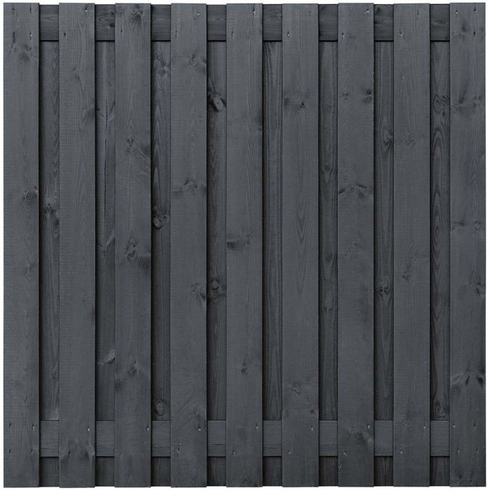 Grenen scherm 19 planks-15mm zwart gespoten 180x180cm Tucson