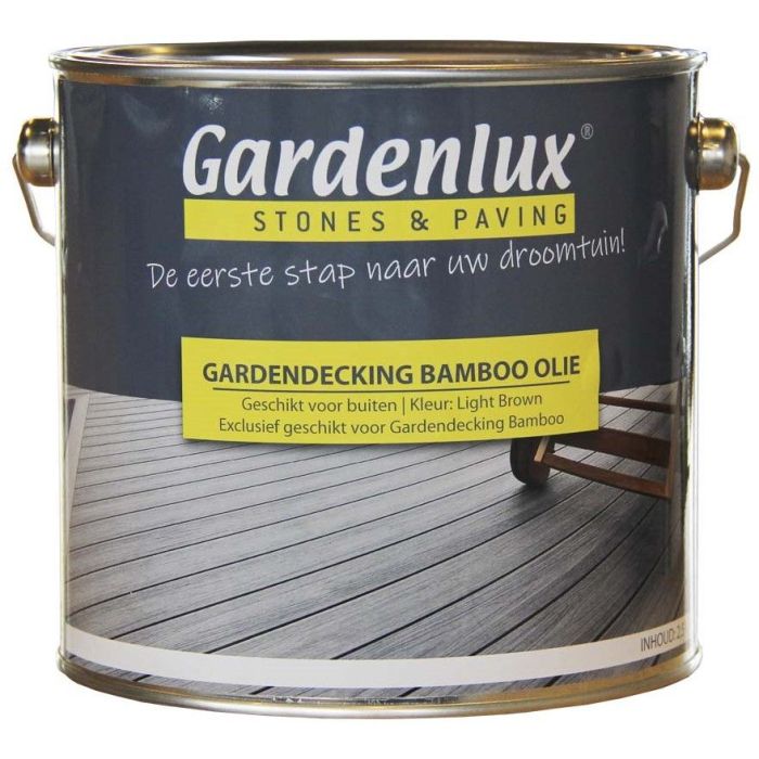 Gardendecking bamboo vlonderplank olie 2,5 liter Light Brown