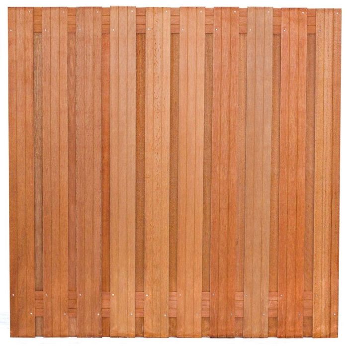 Hardhouten scherm 21 planks RVS geschroefd 180x180cm Sander