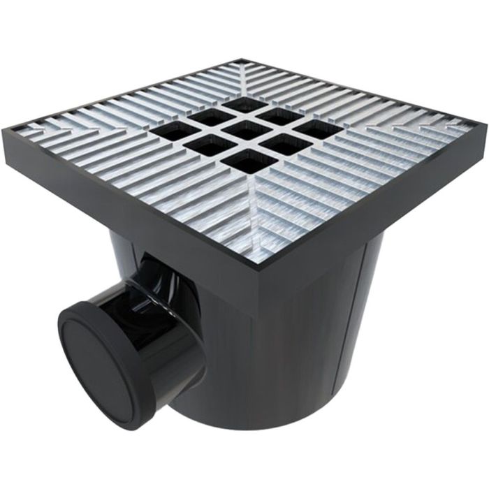 Garden Drain afvoerput 20x20cm aluminium grijs