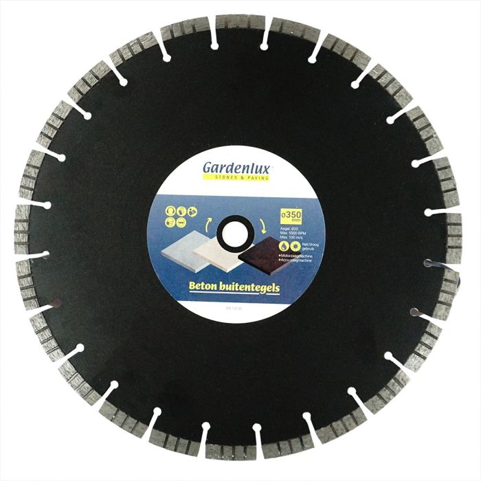 Zaagblad TURBO beton, Ø350, asgat 25,4 (Zaagtafel)