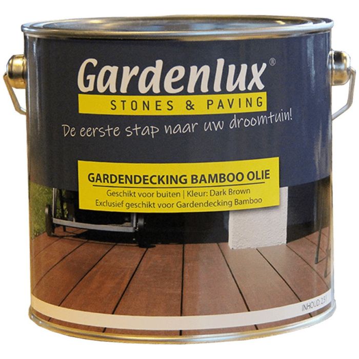 Gardendecking bamboo vlonderplank olie 2,5 liter Dark Brown