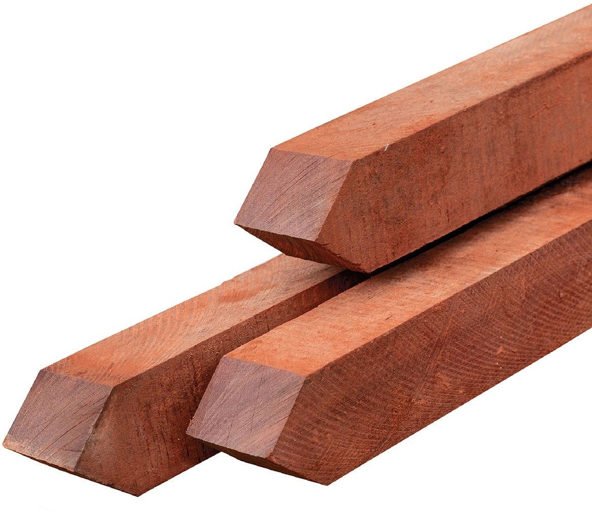 Hardhouten paal fijnbezaagd 6x6x300cm Azobe
