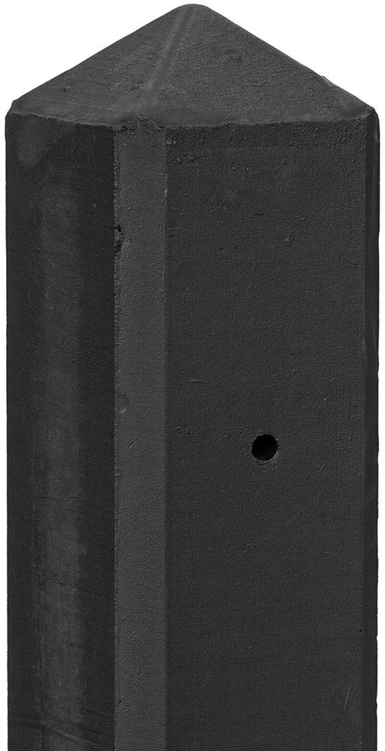 Betonpaal antraciet gecoat glad met diamantkop 10x10x280cm, T-paal