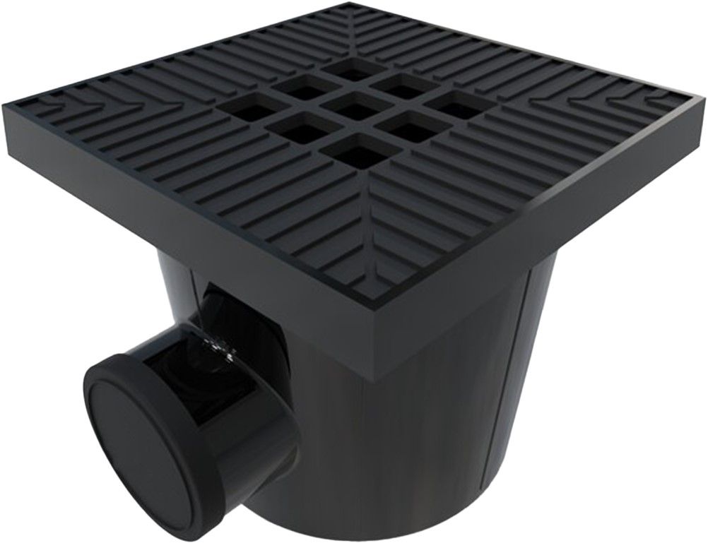 Garden Drain afvoerput 20x20cm aluminium zwart