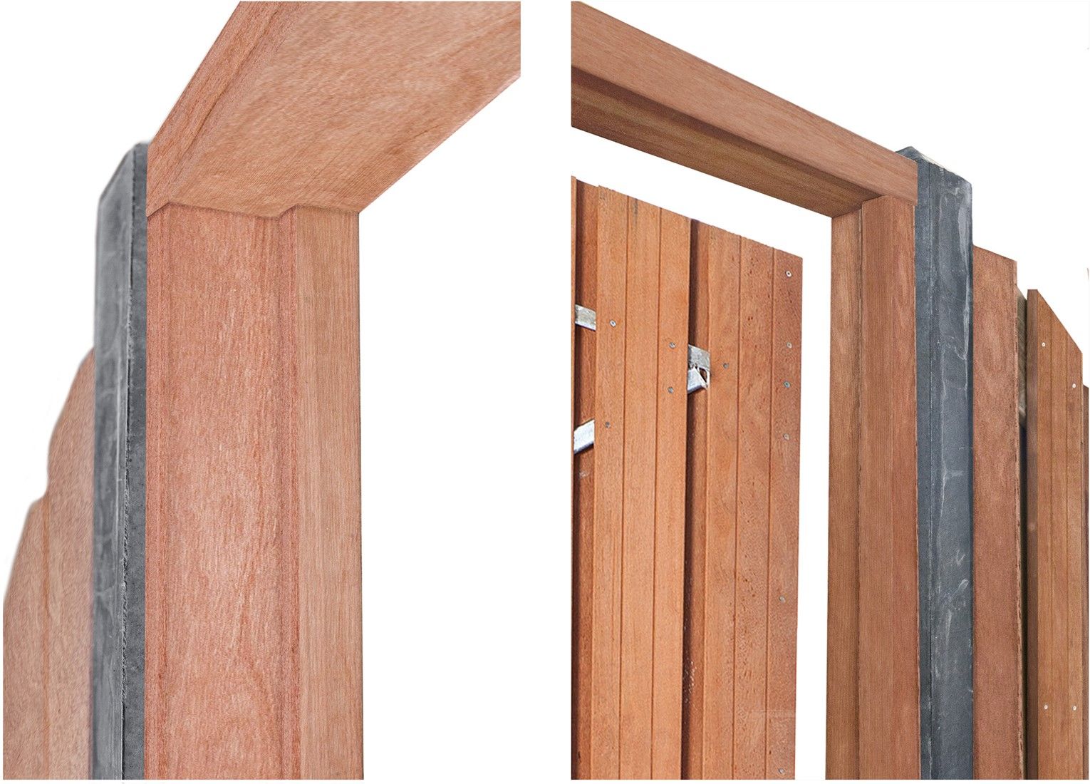 Hardhouten deurkozijn met aanslagligger H210xB90-150cm