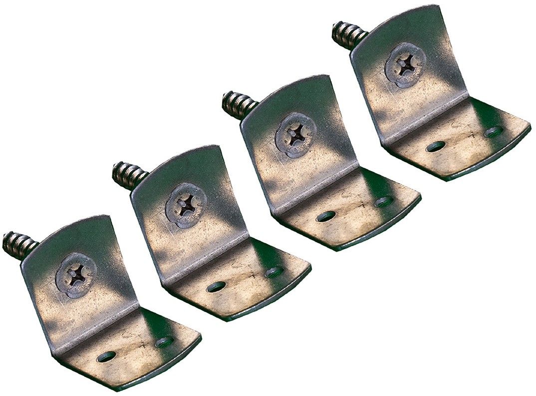 L-beslag t.bv. houten paal set van 4 st incl. schroeven, RVS