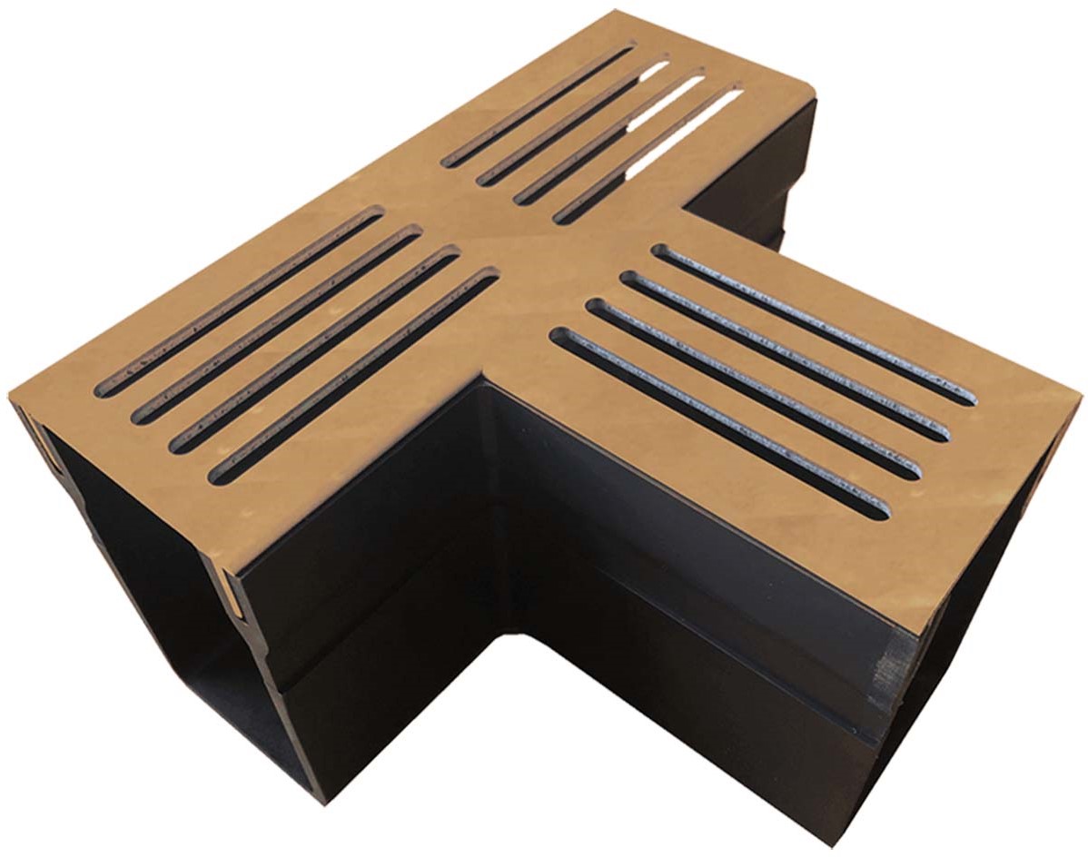 Garden Drain T-stuk Cortenstaal